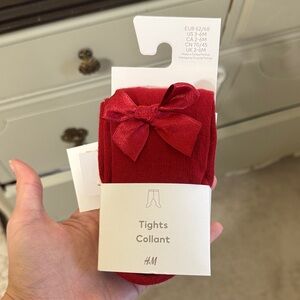 H&M Red Baby Bow Tights